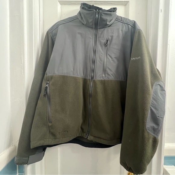 Columbia Mens Olive and Grey Titanium Fleece Jacket, size XL - Picture 1 of 5